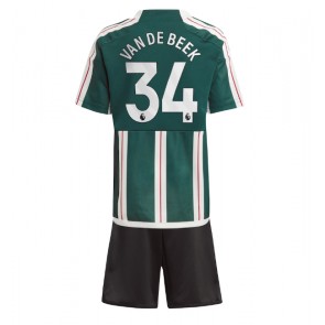 Manchester United Donny van de Beek #34 Replica Away Stadium Kit for Kids 2023-24 Short Sleeve (+ pants)